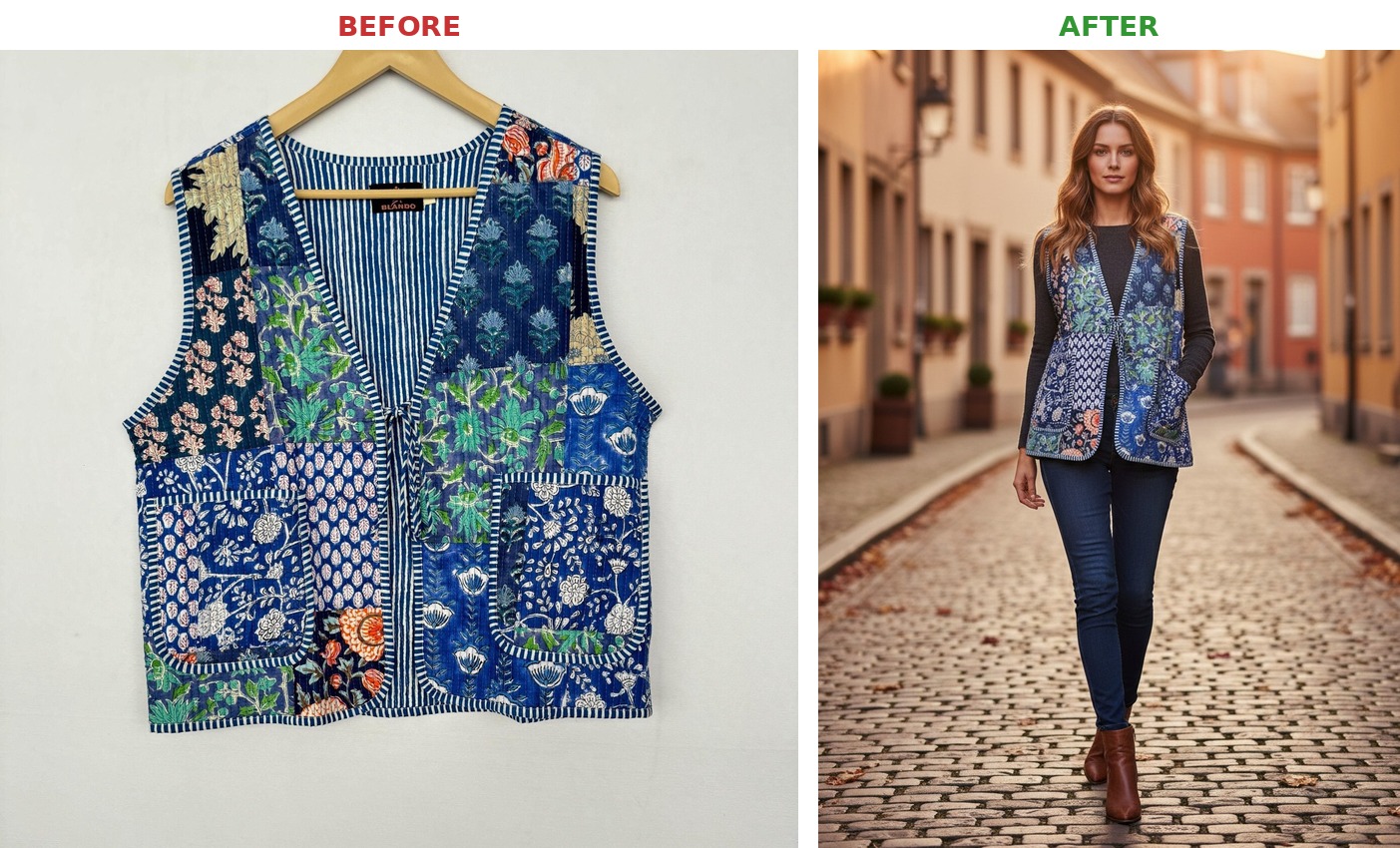 Boho Coat - Before and After